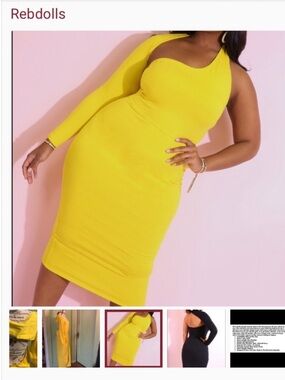 Rebdolls One-Shoulder Bright Yellow Bodycon Dress